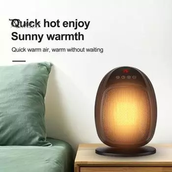 Небольшой обогреватель для помещений, 800 Вт, высокая мощность, низкий уровень шума, контроль температуры, автоматическое отключение, настольный портативный обогреватель, вентилятор, теплее для комнаты EU чёрный