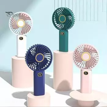 Небольшой портативный вентилятор с низким уровнем шума, перезаряжаемый, регулируемый, легкий ручной вентилятор, персональный кондиционер белый