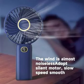 Небольшой портативный вентилятор с низким уровнем шума, перезаряжаемый, регулируемый, легкий ручной вентилятор, персональный кондиционер белый