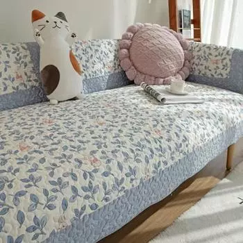 Небольшой тканевый чехол для дивана в корейском стиле, Нескользящий диван, подушка для сиденья, угловые коврики для полотенец, чехлы для дивана в цветочную геометрическую полоску 70x70cm 1pcs