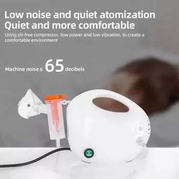 Небулайзер для взрослых и детей Портативный компрессорный небулайзер для проблем с дыханием EU Plug белый