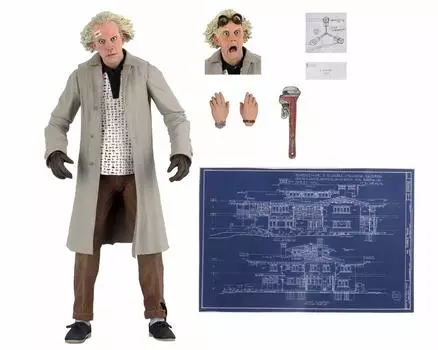 NECA Назад в будущее Ultimate 7-дюймовая фигурка Док NECA НАЗАД В БУДУЩЕЕ Ultimate фигурка Эммет Браун Товары из фильма BTTF Док Кристофер коричневый