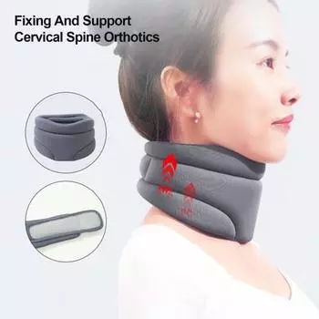 Neck Brace Ergonomic Design Breathable Cozy Health Care Protective Bracket Pressure Relief Adjustable Fixing And Support Cervical Spine Orthotics Home темно-серого