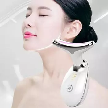 Neck Face Lifter Massager Anti Wrinkle Skin Tighten Device Double Chin Remover Beauty чёрный