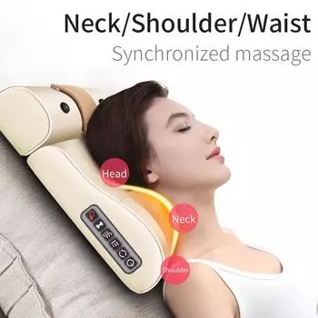 Neck Massage Pillow Electrical Cervical Traction Massager Wormwood Hot Compress Relief Back Shoulder Fatigue Health AU