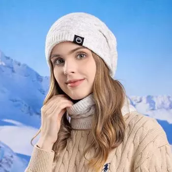 Neck Warmer Winter Beanie Hats Scarf Set Cold Proof Winter Hat Mask Scarf Women светло-розовый