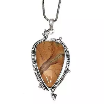 Necklace Amrican Jasper Gemstone Handmade Silver Jewelry 2.25