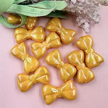 Necklace Big Bow Beads Dazzle Key Chain Making 10pcs for Bracelet 15.8*28.8mm Acrylic Beading Material Fashion Pendant Accessories розовый