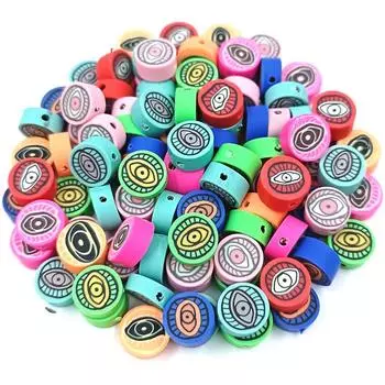 Ожерелье Браслет 20 шт 10 мм Мягкие глиняные бусины DIY Для изготовления подвесок Ювелирные изделия Оптовая Круглый глаз красный