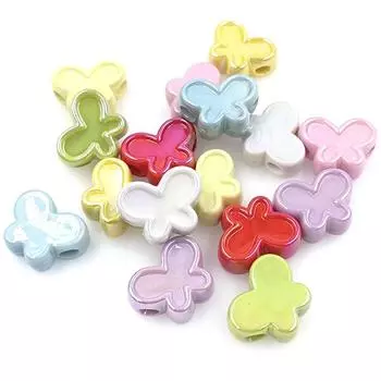 Necklace Butterfly Loose Beads UV Dazzle Bracelet DIY Jewelry Accessories Handmade Materials 5Pcs Acrylic Fashion жёлтый