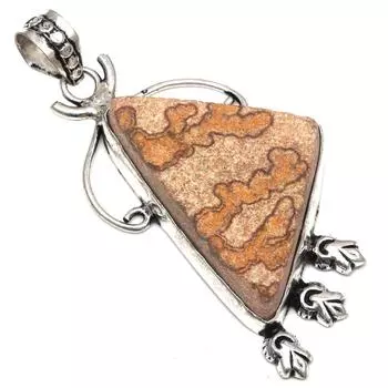 Necklace Dendritic Drusy Gemstone Gift For Her Silver Jewelry 2.25