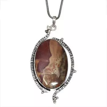 Necklace Design Jasper Gemstone Handmade Silver Jewelry 2.5