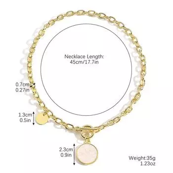 Necklace Design Sense Fashion Niche Simple Temperament Gold Acrylic Mother Shell Pendant Necklace