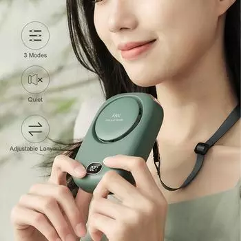 Necklace Fan Mini Wearable Fans Neckband Fan USB Rechargeable Quiet 3 Speed Hand Free Fan for Office Home Outdoor Traveling белый