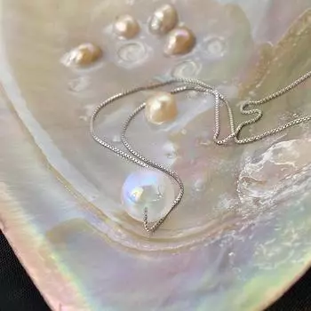 Necklace Female Shiny Glossy Mermaid Pearl Necklace Fantasy Collar Chain Sweet