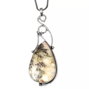 Necklace Howlite Jasper Gemstone Handmade Silver Jewelry 3