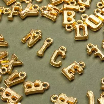 Necklace Keychain Jewelry Making Fashion Letter 14-16mm*8-9mm Acrylic Handmade Accessories Pendants A-Z Alphabet Handwork DIY 20Pcs Accessories золотой