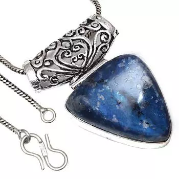 Necklace Labradorite Gemstone Handmade Antique Silver Jewelry 1.75