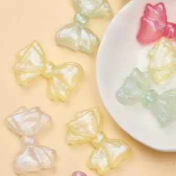 Necklace Mermaid Earrings Vertical Hole Beads DIY Accessories for Bracelet Jewelry Making 10pcs Handmade Material Creative Bowknot Thin Shimmer шампанского