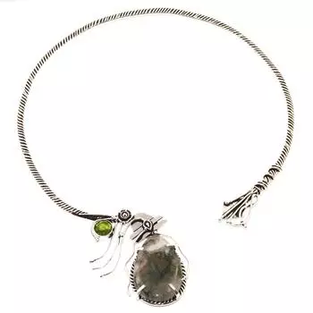 Necklace Moss Agate Peridot Gemstone Ethnic Style Silver Jewelry 16