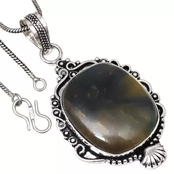 Necklace Newlite Jasper Gemstone Handmade Antique Silver Jewelry 2