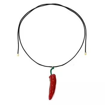 Necklace Red Pepper Jewelry Finger Ring Enamel Metal Earrings Elegant Vintage Brooch Gift Necklace