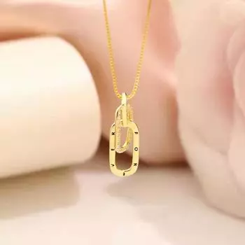 Ожерелье из стерлингового серебра 925 пробы с пряжкой в виде буквы и бриллиантом