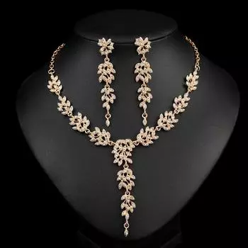 Necklace Set, High-end Crystal Diamond-encrusted Wedding Dress, Banquet Dress, Jewelry Matching