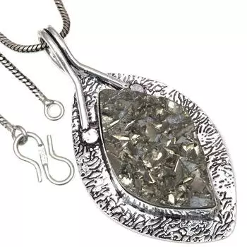 Ожерелье из серебра с друзами и драгоценными камнями, ручная работа, старинные серебряные украшения 2,25 дюйма