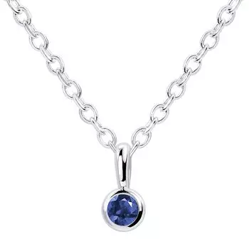 Necklace Single Fukurin Diamond Silver September Birthstone Sapphire [Sears] Women s 13930-s-09