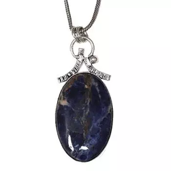 Necklace Sodalite Gemstone Handmade Silver Jewelry 2.25