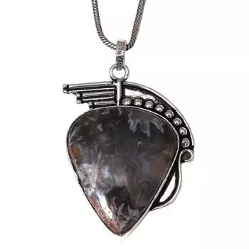 Necklace Stick Agate Gemstone Handmade Silver Jewelry 2