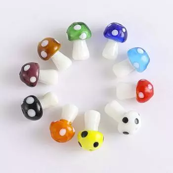 Necklace Student Bracelet Mushroom Beads Jewelry Making Accessories Glass Loose Beads DIY Crafts красный