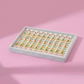 Necklaces Jewelry Storage Box Wooden Jewelry Display Holder Velvet Jewelry Tray Jewelry Seller 100 Rings