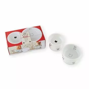 necoichi Happy Dining Gift Set bowl with legs Water bowl with regular cat silicone (Food & legs, size, pattern, non-slip included)