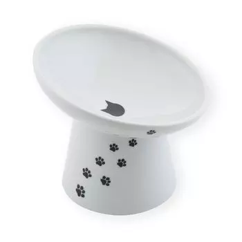 Necoichi Happy Dining Nyanyame Food Bowl with Legs for High Cat Reduces Microwave Dishwasher Safe Cats, Type, Pattern, Vomiting, &