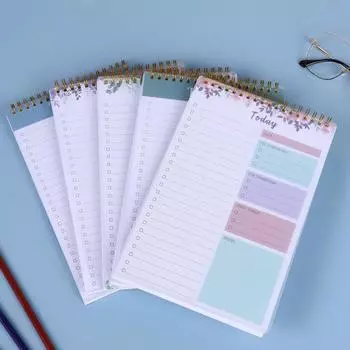 Недатированный ежедневник-планировщик B5 на спирали для списка дел, блокнот с 52 двусторонними листами светло-зеленый