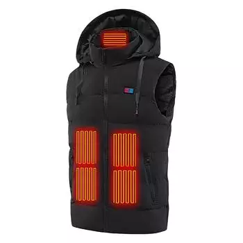 Недавно модернизированный жилет с двойным управлением 11, интеллектуальный электрический нагреватель с постоянной температурой XXL чёрный
