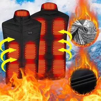 Недавно модернизированный жилет с подогревом брюшной полости Dual Control 11, жилет с интеллектуальным электрическим подогревом при постоянной температуре XXXL чёрный