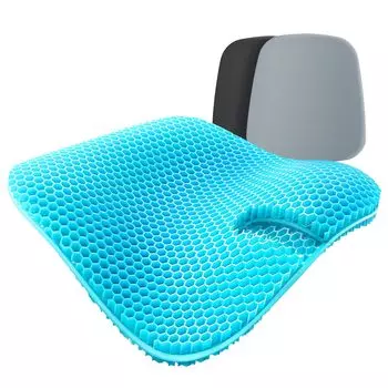 Недавно разработанная дополнительная гелевая подушка, большая подушка для сиденья, гелевая подушка для автомобиля, тонкая, прохладная, невесомая, сотовая структура, подушка, портативное тело синий