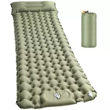 Недавно разработанный надувается в 30 Air Camping 10CM Foot Infinity Включает сон в R Value Disaster Sleeping Удобный для легкого сна в случае катастрофы зелёный