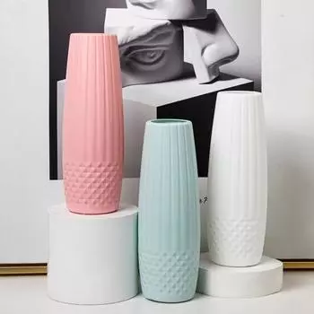 Недеформируемый цветочный контейнер в скандинавском стиле, однотонная настольная ваза, украшения для творчества розовый