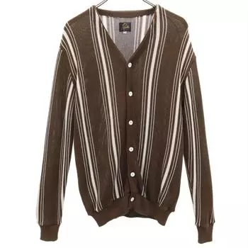 Needles made in Japan Striped Pattern Long sleeve V neck knit cardigan M Men s Used