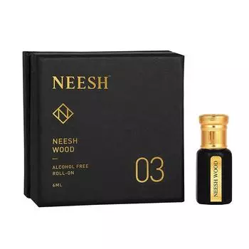NEESH Wood Attar для мужчин и женщин, роликовое масло с стойким ароматом, идеальный подарок унисекс (6 мл)