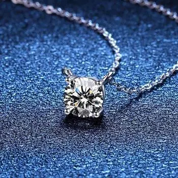 NeeTim 1-5 карат кулон с муассанитом, ожерелье для женщин, стерлинговое серебро 925 пробы, сверкающие бриллианты, Свадебная вечеринка, ювелирные изделия, подарки 3ct 9mm