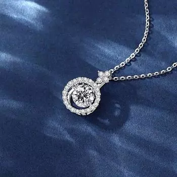 NeeTim 1CT кулон из муассанита для женщин бриллиантовое ожерелье S925 стерлингового серебра белое золото позолоченные ювелирные изделия подарок на день Святого Валентина 45cm