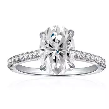 NeeTim 3 карата овальной огранки с муассанитом и бриллиантами для женщин, кольцо из стерлингового серебра 925 пробы, свадебное обручальное кольцо, ювелирные изделия 5