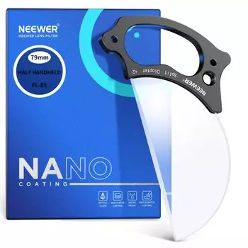 NEEWER 79 мм Раздельный диоптрийный фильтр Полукруглый фотопризматический фильтр Ручной винт с оптическим кристаллическим стеклом для маленького штатива Magic Arm для размытия переднего плана