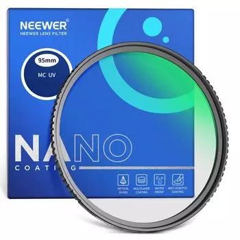 NEEWER 95 мм УФ-фильтр Ультрафиолетовый фильтр Фильтр объектива камеры HD Оптический сверхтонкий Устойчивый к многослойному покрытию стекло/Алюминиевая рама/Водонепроницаемый/Устойчив к царапинам