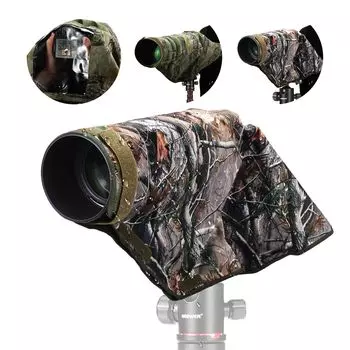 NEEWER Camera Rain Cover L Large Waterproof Raincoat Suitable for Cameras Digital Up to 600mm Double Side Camouflage Green Nylon Waterproof Outdoor